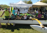 Na Leo O ke Kai Outrigger canoe with keiki