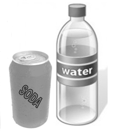 graphic of soda can and water bottle