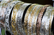 Silver Hawaiian-style engraved bracelets